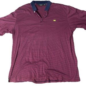 Masters Purple and Navy Striped Polo Shirt